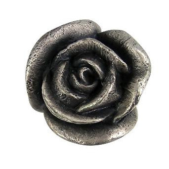 ##Antique Hardware## 1 3/16 Inch Solid Pewter Rose Flower Cabinet & Furniture Knob