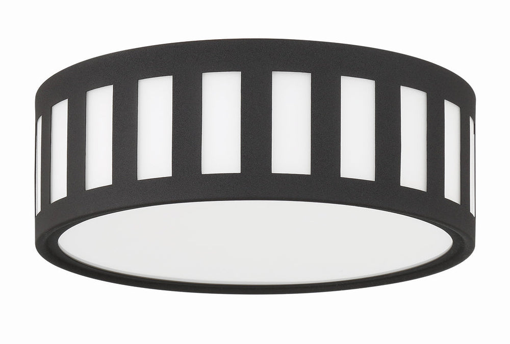 ##Antique Hardware## Kendal 3 Light Black Forged Flush Mount