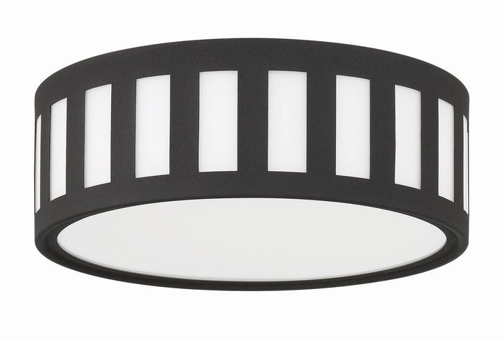 ##Antique Hardware## Kendal 3 Light Black Forged Flush Mount