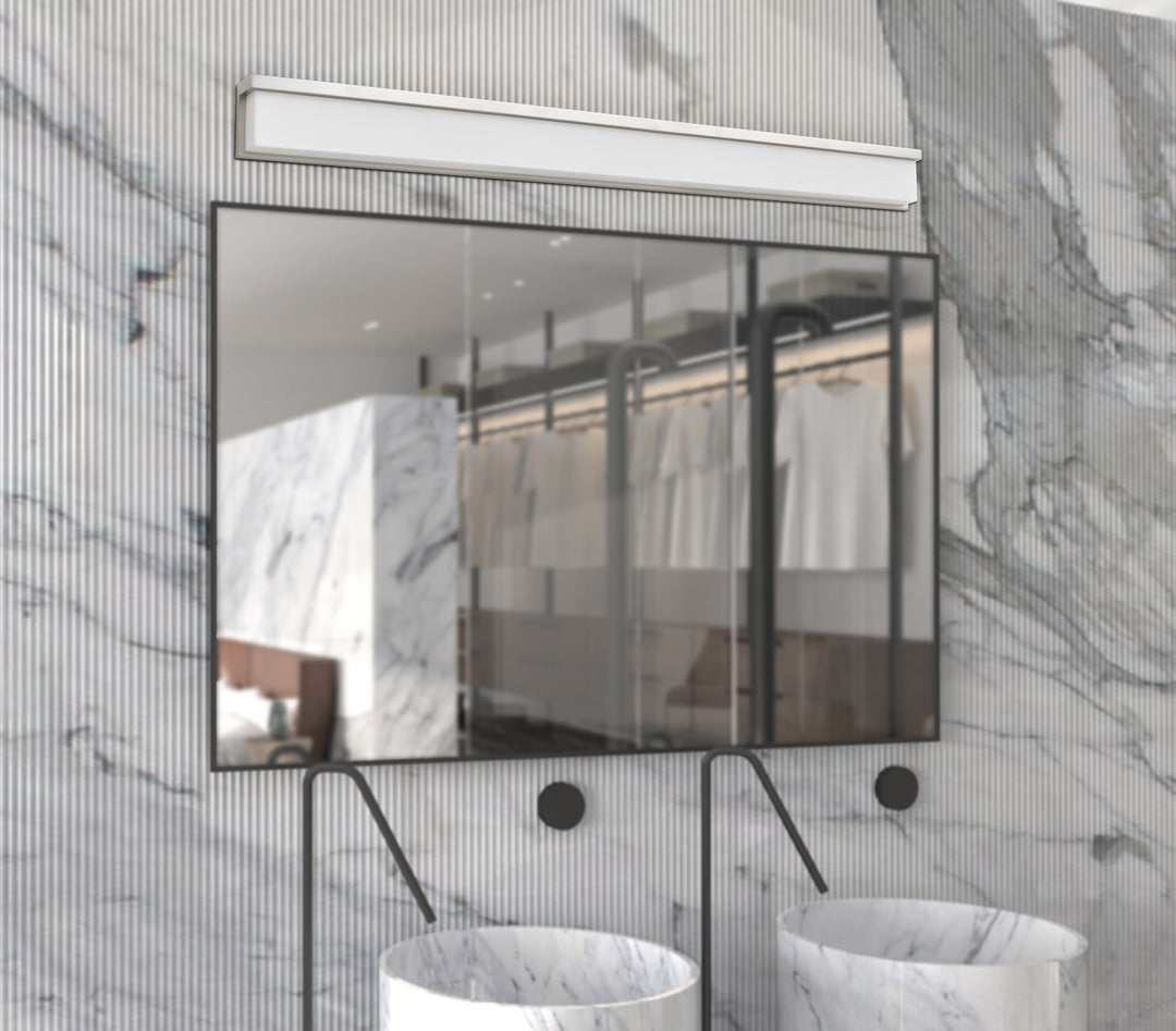 ##Antique Hardware## ALMERIA METAL LED 39" VANITY LIGHT WITH ACRYLIC SHADE