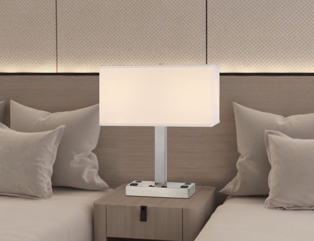 ##Antique Hardware## COLMAR METAL DESK LAMP WITH 2 POWER OUTLETS AND 2 USB CHARGING PORTS