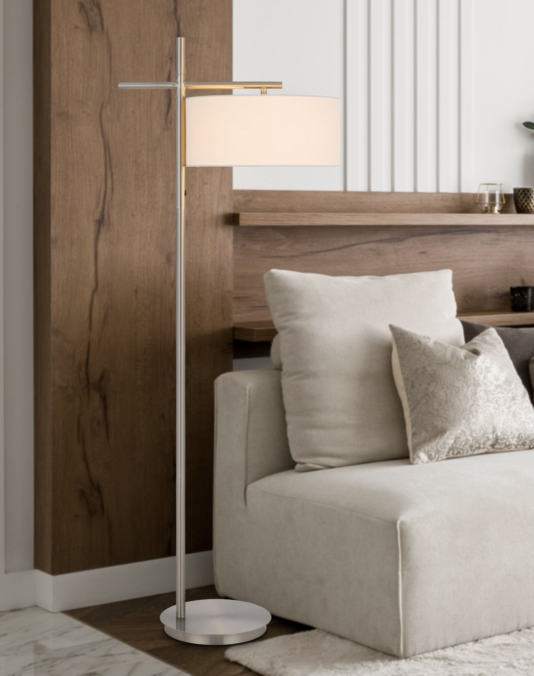 ##Antique Hardware## LAVAL METAL FLOOR LAMP WITH POLE ROCKER SWITCH