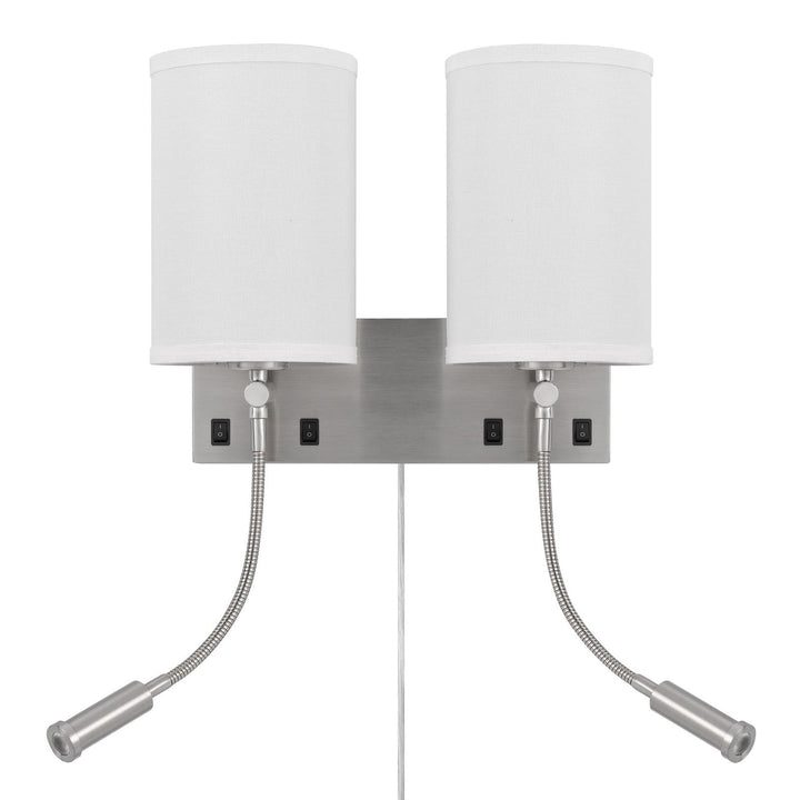 ##Antique Hardware## 60W X 2 LAKEWOOD WALL LAMP WITH TWO 1W INTERGRATED LED READING LAMPS