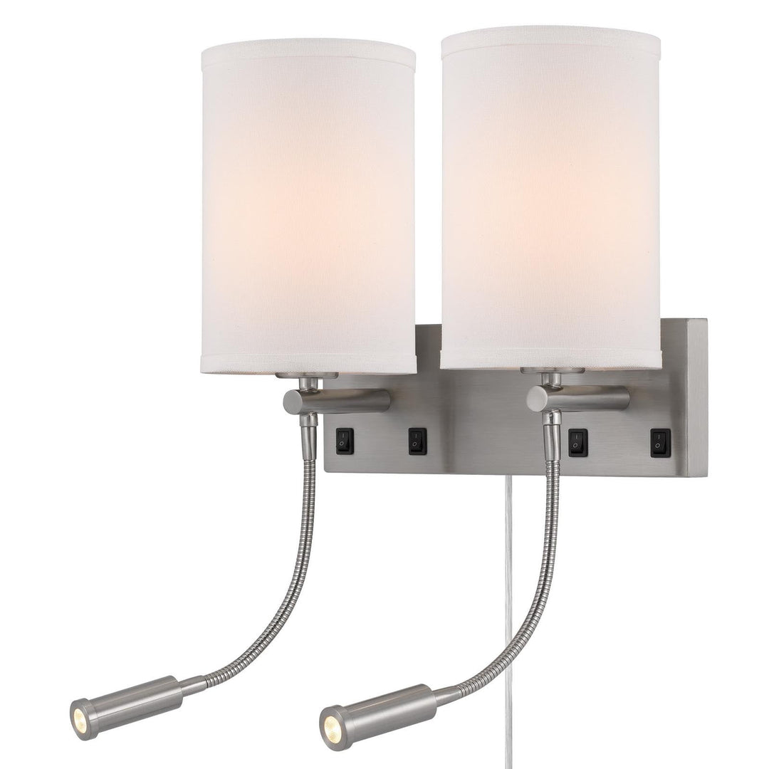 ##Antique Hardware## 60W X 2 LAKEWOOD WALL LAMP WITH TWO 1W INTERGRATED LED READING LAMPS