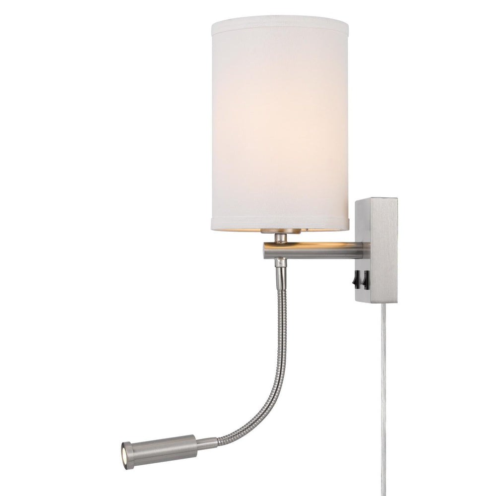 ##Antique Hardware## 60W LAKEWOOD WALL LAMP WITH 1W INTERGRATED LED READING LAMP