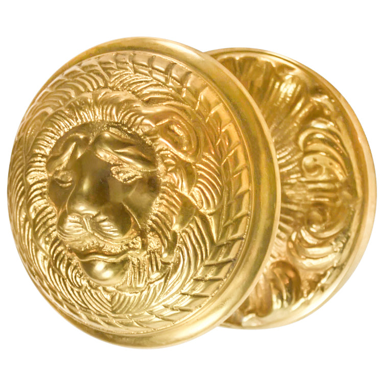 ##Antique Hardware## Romanesque Rosette Door Set with Lion Door Knobs (Several Finishes Available)