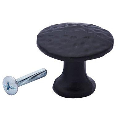##Antique Hardware## 1 3/8 Inch Solid Iron Flat Hammered Rustic Cabinet & Furniture Knob