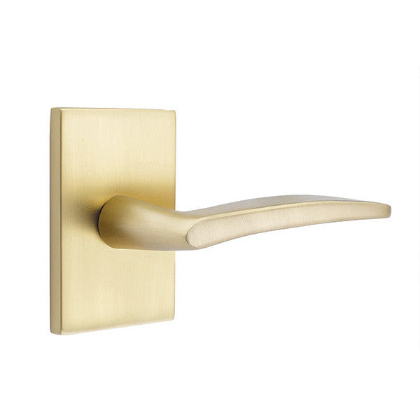 Antique Hardware Emtek Solid Brass Poseidon Lever With Modern Rectangular Rosette (Several Finish Options) EMTEK LEVER DOOR KNOB