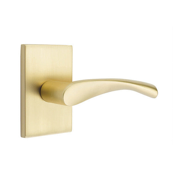 ##Antique Hardware## Emtek Solid Brass Triton Lever With Modern Rectangular Rosette (Several Finish Options)