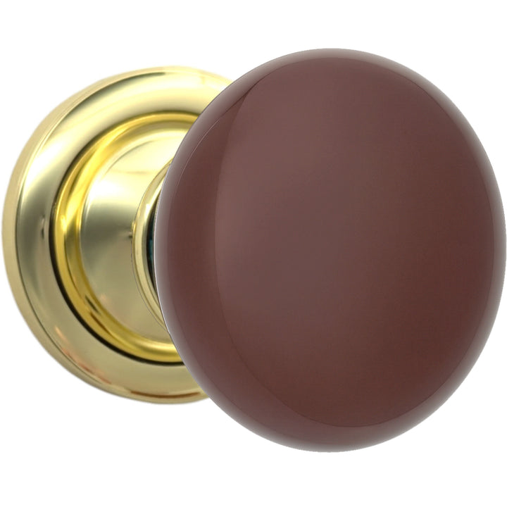 ##Antique Hardware## Magnifique™ Classic Door Set with Brown Porcelain Knobs (Several Finishes Available)