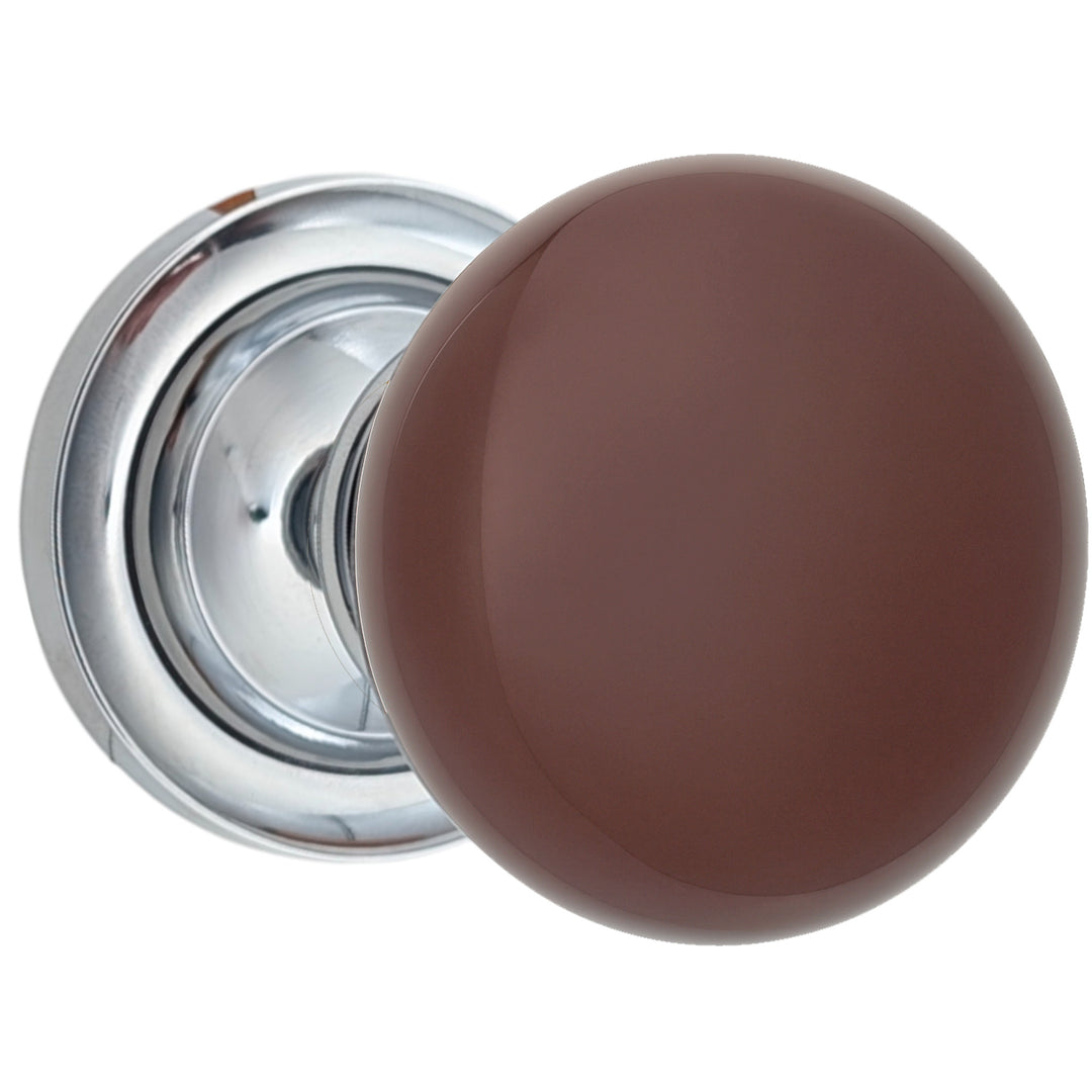 ##Antique Hardware## Magnifique™ Classic Door Set with Brown Porcelain Knobs (Several Finishes Available)