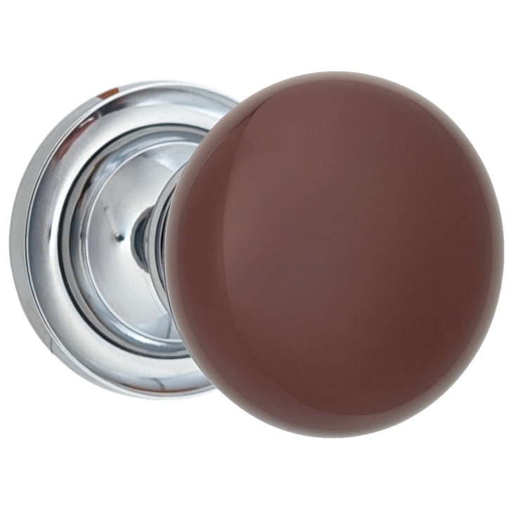 ##Antique Hardware## Magnifique™ Classic Door Set with Brown Porcelain Knobs (Several Finishes Available)