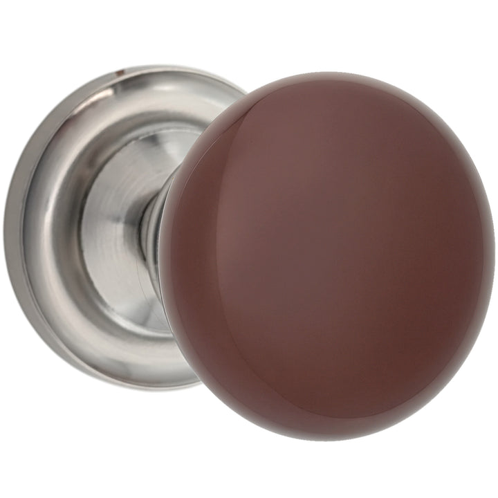 ##Antique Hardware## Magnifique™ Classic Door Set with Brown Porcelain Knobs (Several Finishes Available)