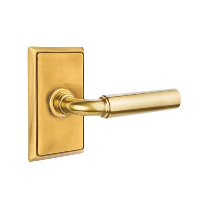 Emtek Solid Brass Manning Lever With Rectangular Rosette (Several Finishes Available)