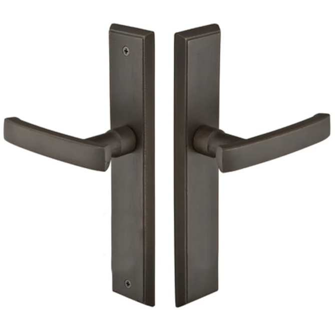 ##Antique Hardware## Brass Rectangular Multi-Point Handleset with Yuma Lever (Several Finishes Available)