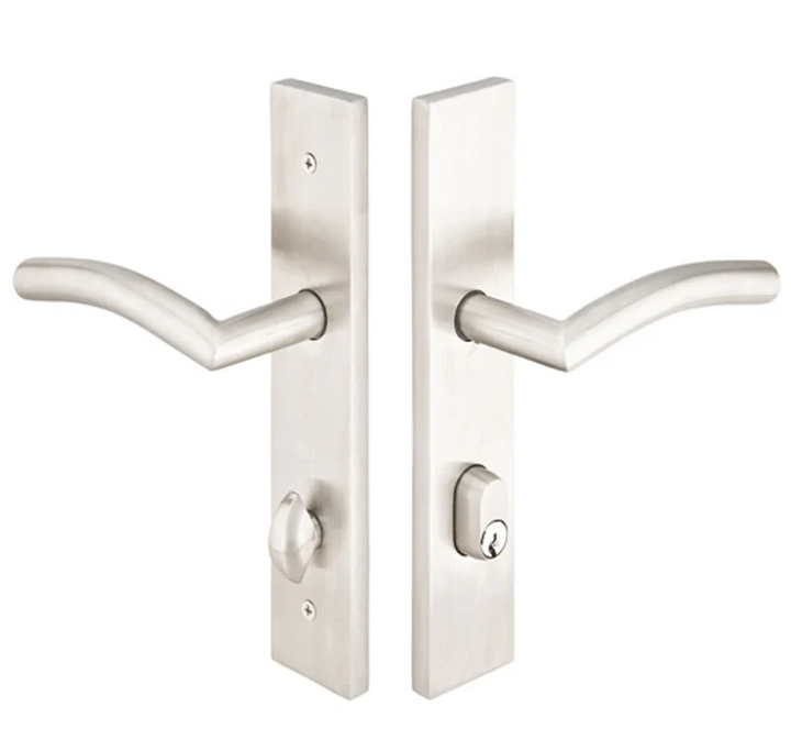 ##Antique Hardware## Modern Multi-Point Handleset with Dresden Lever (Brushed Stainless Steel)