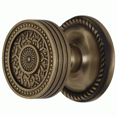 ##Antique Hardware## Georgian Roped Rosette Door Set with Rice Pattern Door Knobs (Several Finishes Available)