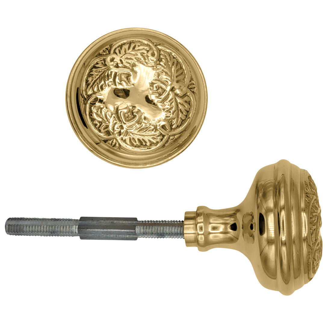 Antique Hardware Floral Leaf Solid Brass Spare Door Knob Set (Several Finishes Available) SPARE DOORKNOBS