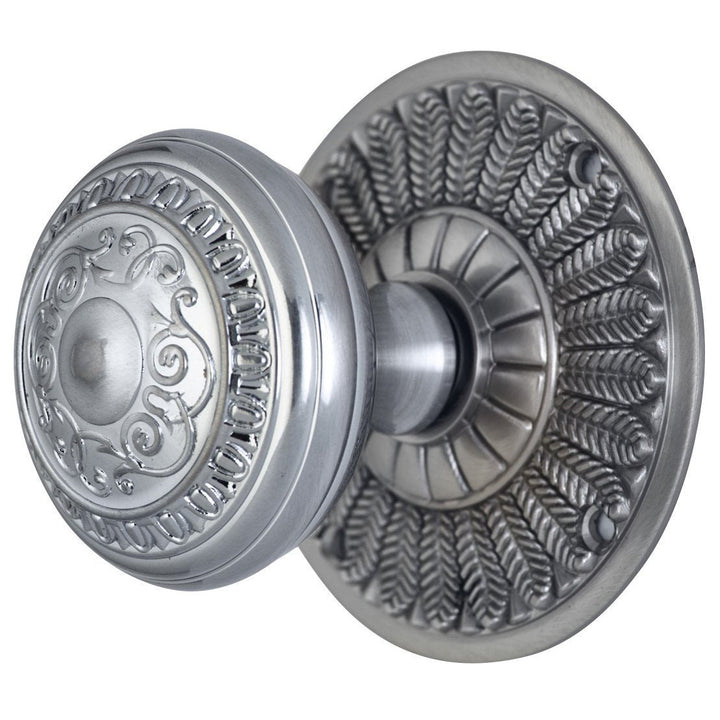 ##Antique Hardware## Feather Rosette Door Set with Egg & Dart Door Knobs (Several Finishes Available)