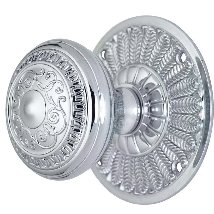 ##Antique Hardware## Feather Rosette Door Set with Egg & Dart Door Knobs (Several Finishes Available)