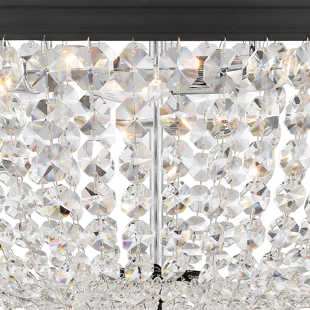 ##Antique Hardware## Nola 5 Light Black Forged Flush Mount