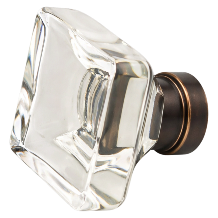 1 5/8 Inch Clear Crystal Glass Lido Cabinet & Furniture Knob