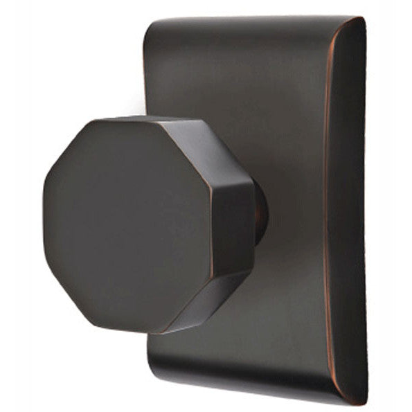 ##Antique Hardware## Emtek Solid Brass Octagon Door Knob Set With Neos Rosette (Several Finish Options)