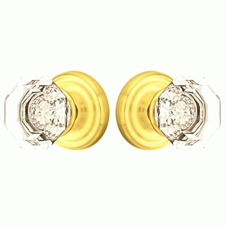 Antique Hardware Emtek Crystal Old Town Clear Door Knob Set With Regular Rosette (Several Finish Options) EMTEK CRYSTAL DOOR KNOB