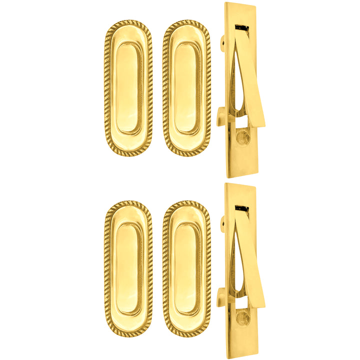 Georgian Rope Oval Pocket Door Set (Several Finishes Available)