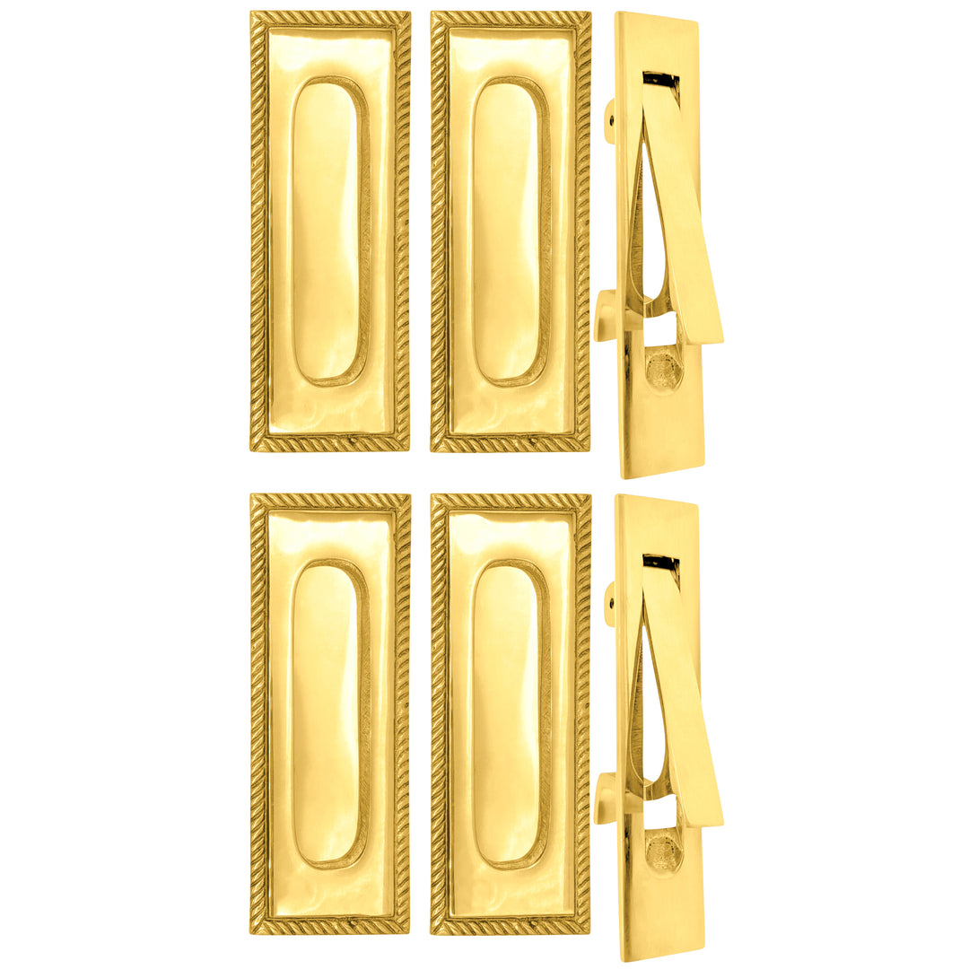 Georgian Rope Rectangular Pocket Door Set (Several Finishes Available)