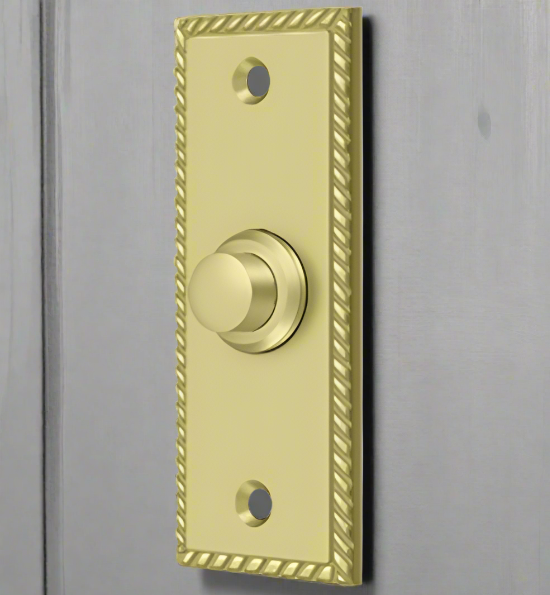 ##Antique Hardware## 3 1/3 Inch Solid Brass Doorbell Button