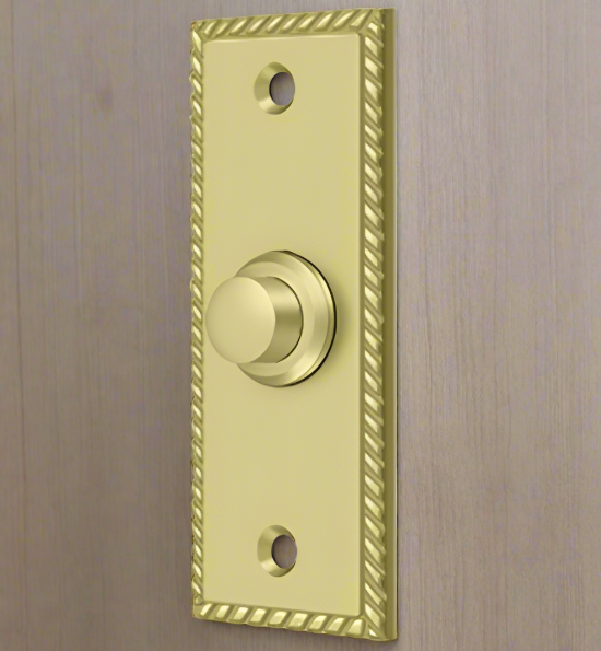 ##Antique Hardware## 3 1/3 Inch Solid Brass Doorbell Button