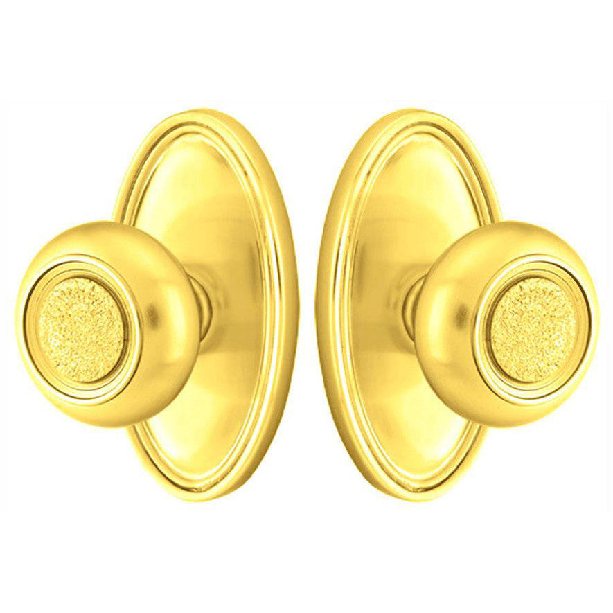 ##Antique Hardware## Solid Brass Belmont Door Knob Set With Oval Rosette (Several Finish Options)