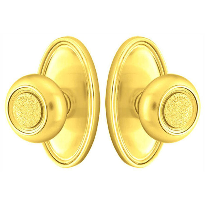 ##Antique Hardware## Solid Brass Belmont Door Knob Set With Oval Rosette (Several Finish Options)