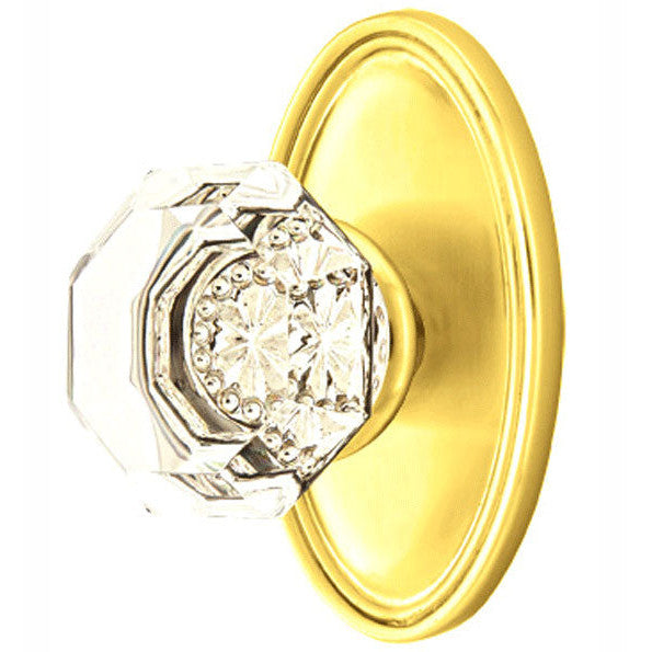 ##Antique Hardware## Emtek Crystal Old Town Clear Door Knob Set With Oval Rosette (Several Finish Options)