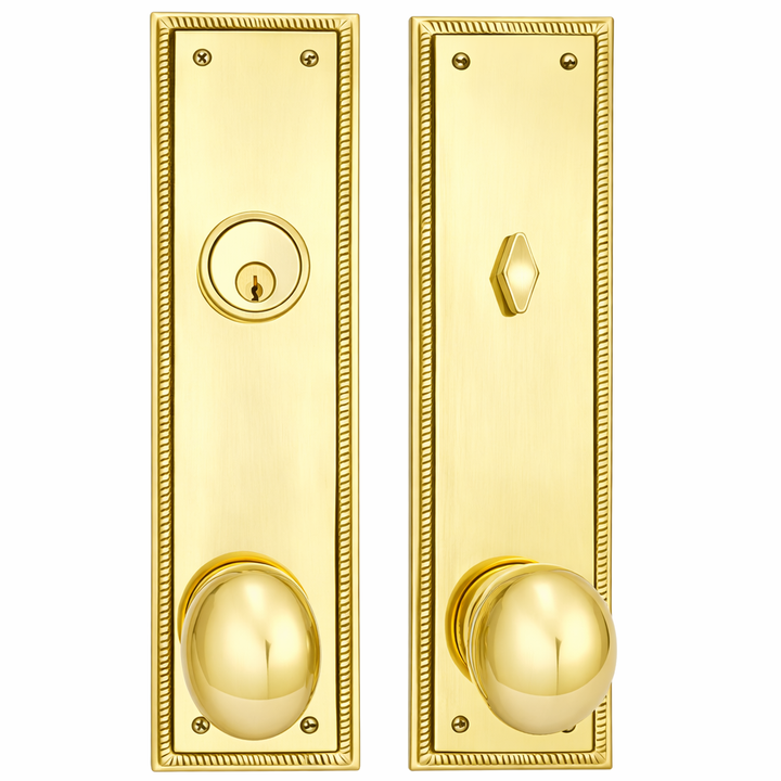 ##Antique Hardware## Georgian Roped Rectangular Style Single Door Entryway Set (Several Knob & Finish Options Available)
