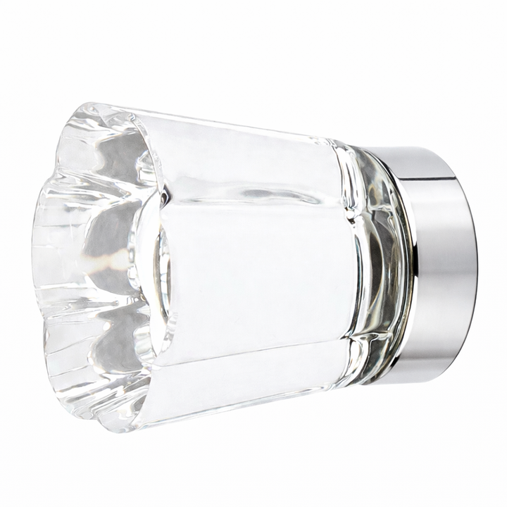 1 1/4 Inch Clear Crystal Glass Forza Cabinet & Furniture Knob