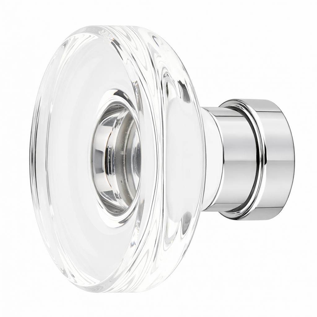 1 1/4 Inch Clear Crystal Glass Grayson Cabinet & Furniture Knob