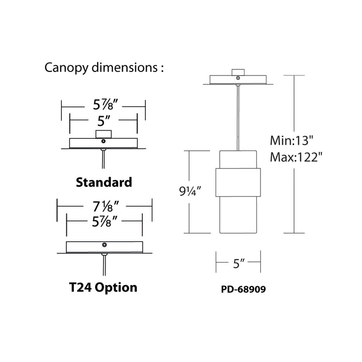 ##Antique Hardware## Banded LED Mini Pendant