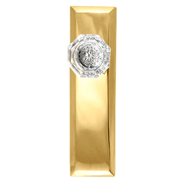 ##Antique Hardware## Quaker Backplate Door Set with Octagon Crystal Door Knobs (Several Finishes Available)