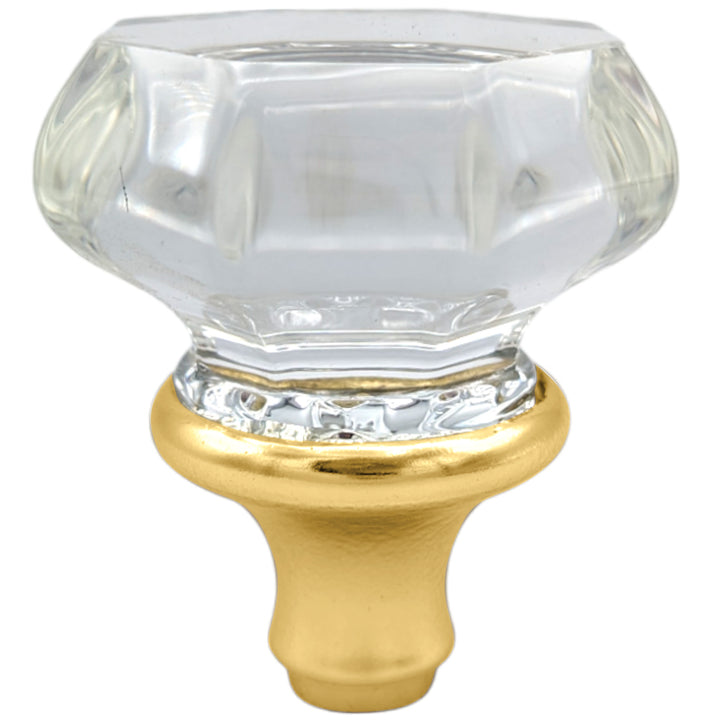 Octagon Crystal Spare Door Knob Set (Several Finishes Available)