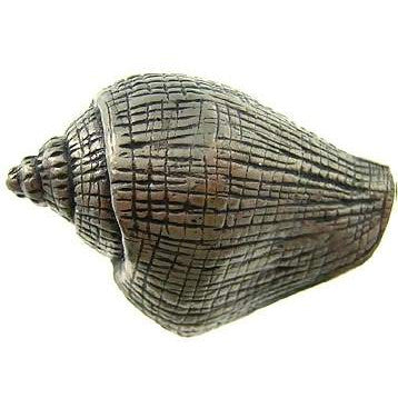 ##Antique Hardware## 1 5/8 Inch Ocean Seaside Nautical Solid Pewter Decorative Conch Seashell Cabinet & Furniture Knob
