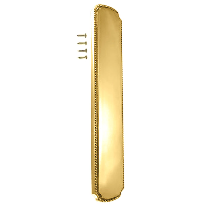 11 1/2 Inch Solid Brass Beaded Push & Plate (Several Finishes Available)