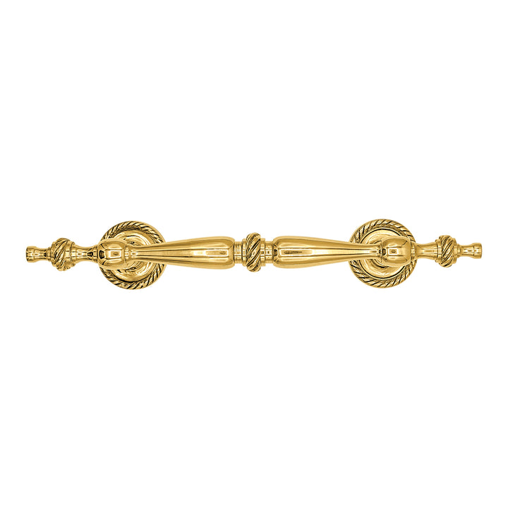 9 1/2 Inch Overall (6 Inch C-C) Solid Brass Rope Style Handle (Several Finishes Available)