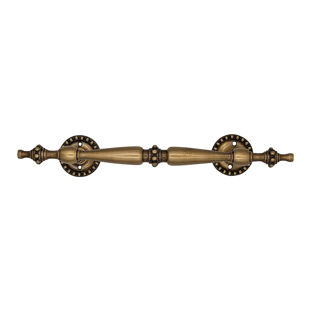 ##Antique Hardware## 9 3/4 Inch Overall (6 Inch C-C) Solid Brass Beaded Style Handle (Several Finishes Available)