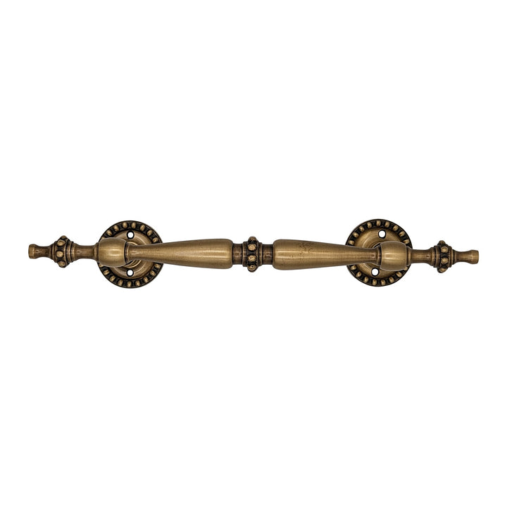 ##Antique Hardware## 9 3/4 Inch Overall (6 Inch C-C) Solid Brass Beaded Style Handle (Several Finishes Available)