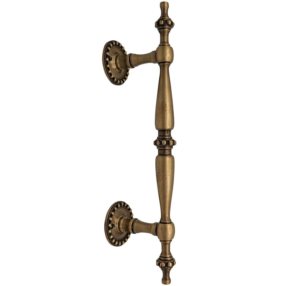 ##Antique Hardware## 9 3/4 Inch Overall (6 Inch C-C) Solid Brass Beaded Style Handle (Several Finishes Available)