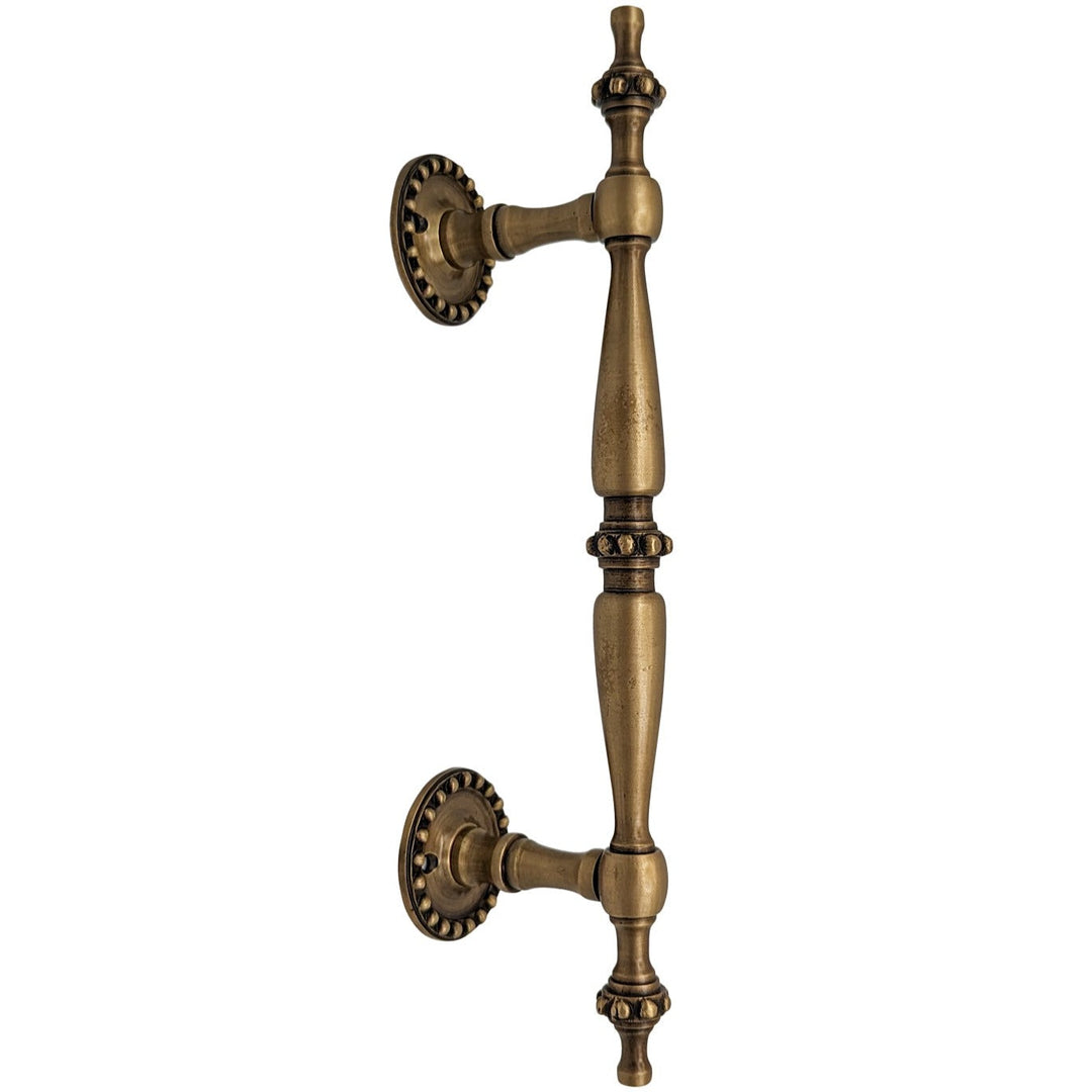 ##Antique Hardware## 9 3/4 Inch Overall (6 Inch C-C) Solid Brass Beaded Style Handle (Several Finishes Available)