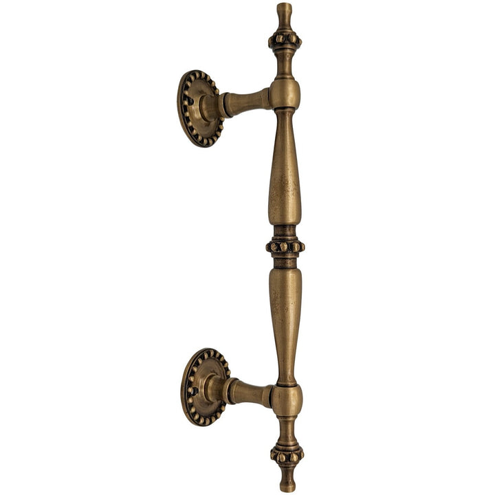 ##Antique Hardware## 9 3/4 Inch Overall (6 Inch C-C) Solid Brass Beaded Style Handle (Several Finishes Available)