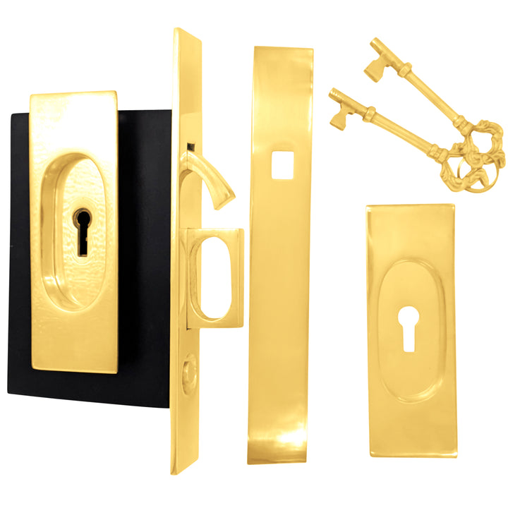 Traditional Rectangular Pocket Privacy (Lock) Door Set